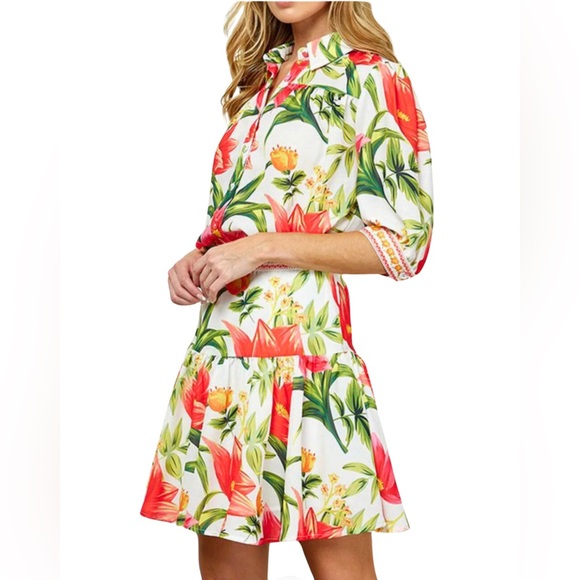 Alamia 2-Piece Set: Short Sleeve Button-up Top & Mini Skirt - Picture 1 of 3